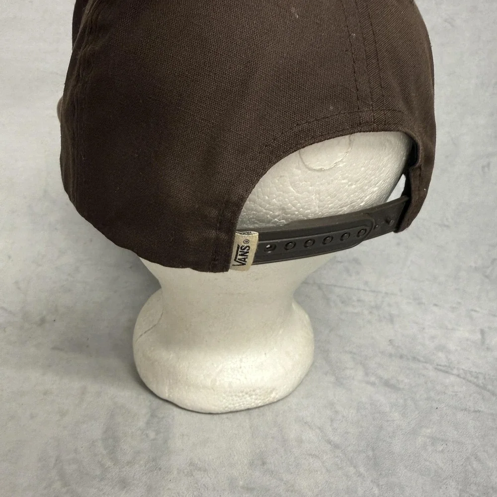 Vans Hat Cap Snap Back One Size Brown Twill Patch Built Strong Cali‎ Casual Mens